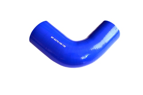 Патрубок силиконовый угловой с переходом Ф 63х76 мм L=150х150 мм, 90°