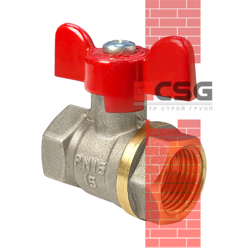 Кран шаровой латунь газ Стандарт 231 Ду15 Ру16 ВР/НР полнопроходной бабочка ГАЛЛОП 116014 арт.1213347CDEK