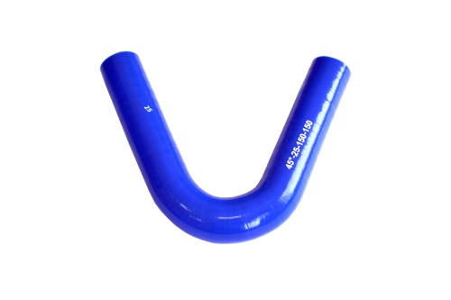 Патрубок силиконовый угловой Ф 25 мм L=150х150 мм, 45°