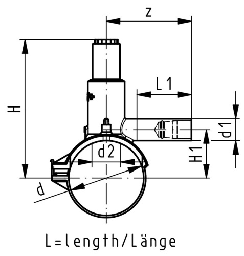 Электросварная седелка с системой типа Газ-Стоп Georg Fischer на 1-5 бар, d63х20 SDR11