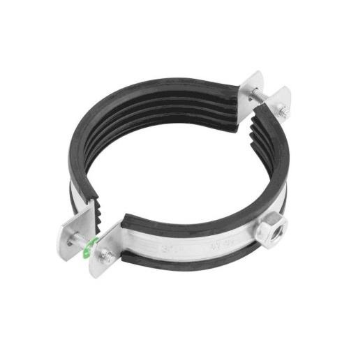 Хомут трубный сталь оц с резин прокладк 5" (Дн 132-137) ±2мм М10 б/к арт.1219623